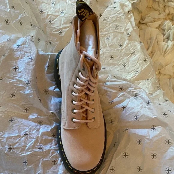 Dr. Martens Powder Pink Combat Boots - Picture 8 of 10